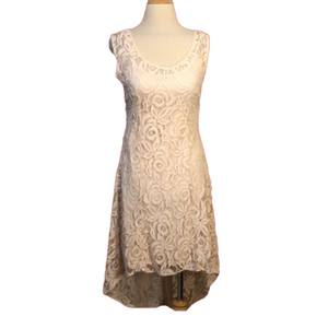 AMERICAN RAG Blush Colored Lace High Low Midi Dress Small‎ Romantic Feminine